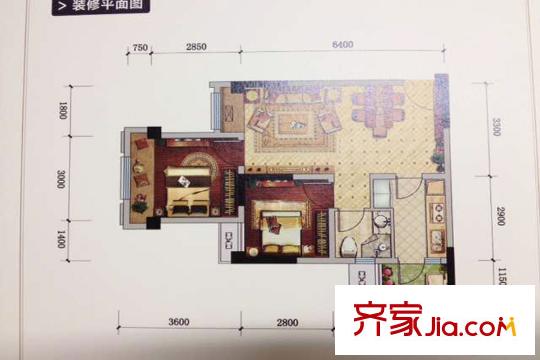 東原星樾一期高層3號樓標準層C3戶型 2室2廳1衛(wèi)1廚