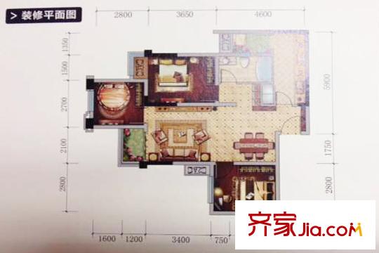 東原星樾一期高層3號樓標準層B1戶型 3室2廳1衛(wèi)1廚