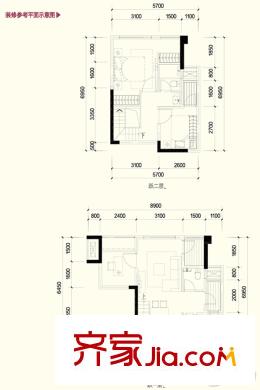 萬(wàn)科西城二期3號(hào)樓標(biāo)準(zhǔn)層B戶型 3室2廳2衛(wèi)1廚