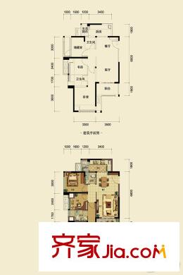 中交錦悅一期高層1號(hào)樓標(biāo)準(zhǔn)層2/5號(hào)房C2戶型 2室2廳2衛(wèi)1廚