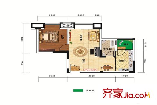 正源福源一期3/6號(hào)樓標(biāo)準(zhǔn)層4/5號(hào)房 1室1廳2衛(wèi)1廚