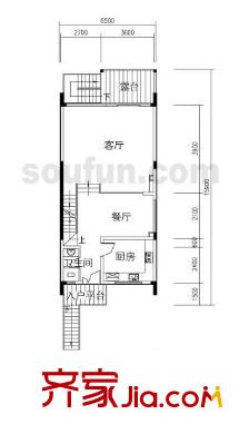 小泉森林海戶型圖A1戶型一層平面圖 