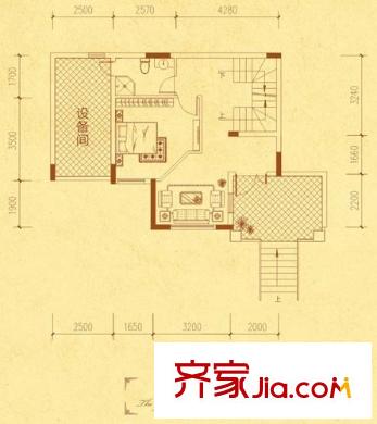 南山高爾夫國際疊滟嶺戶型圖B2型三層 1室1廳1衛(wèi)1廚