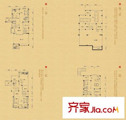 首鋼美利山二期御山戶型圖一期類獨棟3棟上坡中間G戶型 5室2廳4衛(wèi)1廚