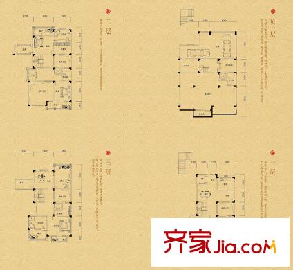 首鋼美利山二期御山戶型圖一期類獨棟6棟上坡中間D戶型 5室2廳5衛(wèi)1廚