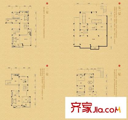 首鋼美利山二期御山戶型圖一期類獨棟7棟上坡端頭E戶型 5室2廳5衛(wèi)1廚