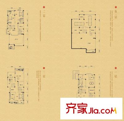 首鋼美利山二期御山戶型圖一期類獨棟1棟上坡端頭J戶型 5室2廳4衛(wèi)1廚