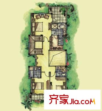 慶隆南山高爾夫柏翠莊戶型圖柏翠莊A戶型二層 3室2廳1衛(wèi)1廚