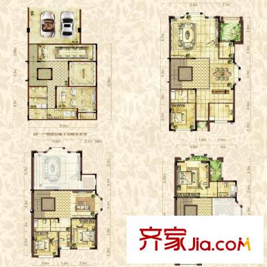 金輝城江城著聯(lián)排C2戶(hù)型標(biāo)準(zhǔn)層 4室2廳3衛(wèi)1廚