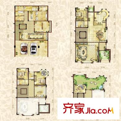 金輝城江城著聯(lián)排C3戶(hù)型標(biāo)準(zhǔn)層 4室2廳3衛(wèi)1廚
