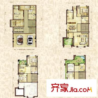 金輝城江城著聯(lián)排A6戶(hù)型標(biāo)準(zhǔn)層 4室2廳3衛(wèi)1廚