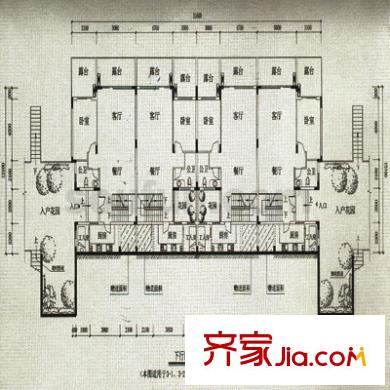 中安翡翠湖戶型圖D型聯(lián)排 4室4廳