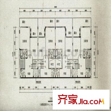 中安翡翠湖戶型圖D型聯(lián)排 6室