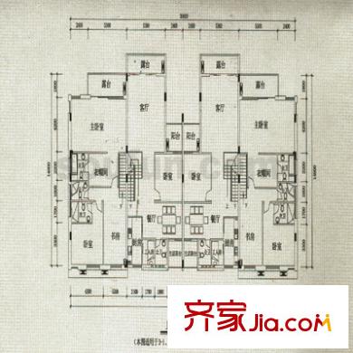 中安翡翠湖戶型圖D型聯(lián)排 5室3廳3衛(wèi)1廚