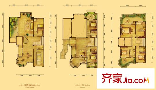融創(chuàng)奧山博爵堡戶型圖一期13、16、31棟F2戶型 5室3廳5衛(wèi)1廚