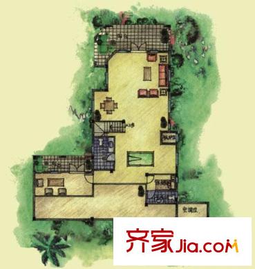 慶隆南山高爾夫戶型圖柏翠莊B戶型陽光半地下層 1室1廳