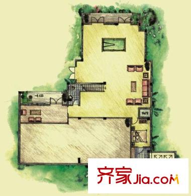 慶隆南山高爾夫戶型圖柏翠莊D戶型陽光半地下層 1室1廳