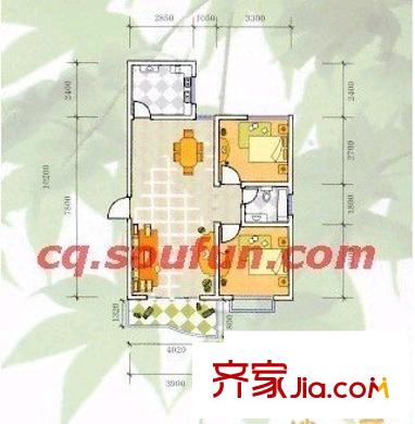 渝北金易華苑 2室 戶型圖