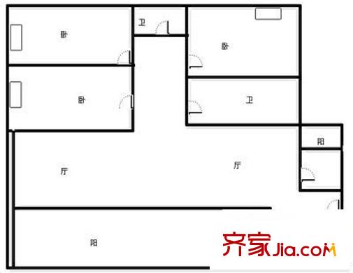 龍脊石油小區(qū) 3室 戶型圖
