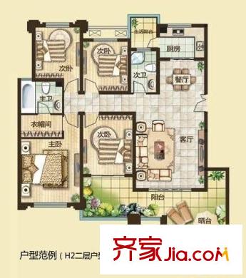 加新花園一期 4室 戶型圖