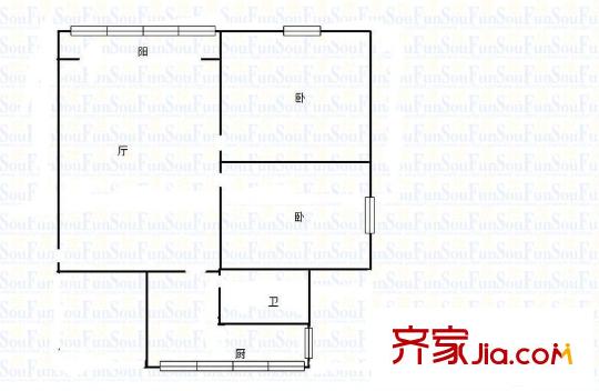 中山三路小區(qū) 2室 戶型圖