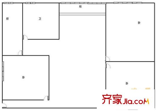 中山三路小區(qū) 3室 戶型圖