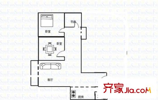 金華苑小區(qū) 3室 戶型圖