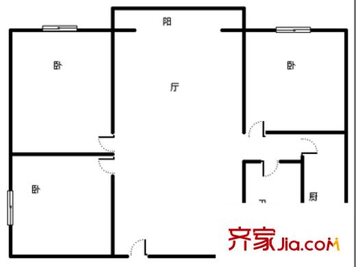一碗水前街 2室 戶型圖