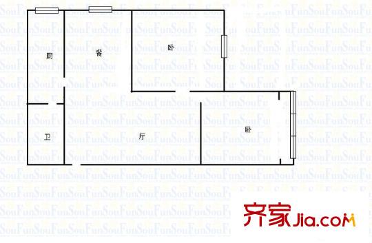 中山三路小區(qū) 2室 戶型圖