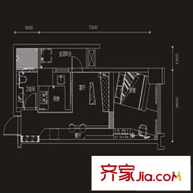 新科國際廣場 1室 戶型圖