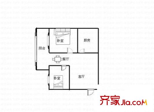 一碗水前街 2室 戶型圖