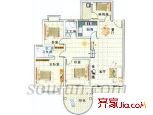 書(shū)香美地戶(hù)型圖錯(cuò)層 4室3廳2衛(wèi)1廚