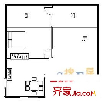 正能雅舍 1室 戶型圖