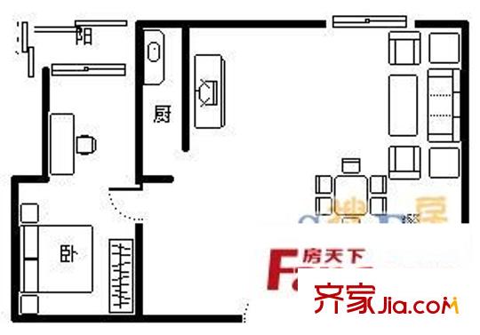 正能雅舍 1室 戶型圖