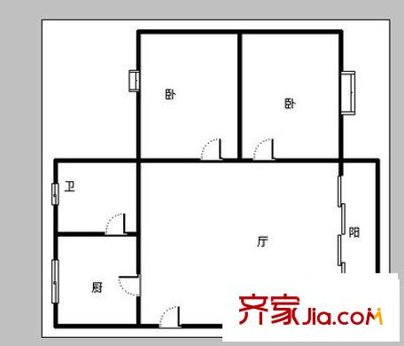 書(shū)香美地 2室 戶(hù)型圖