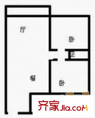 正能雅舍戶型圖 戶型圖 2室2廳1衛(wèi)1廚
