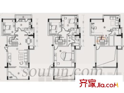 旭日鳳凰城戶型圖復(fù)式三躍 5室2廳3衛(wèi)1廚