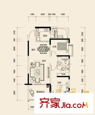 旭日鳳凰城 1室 戶型圖