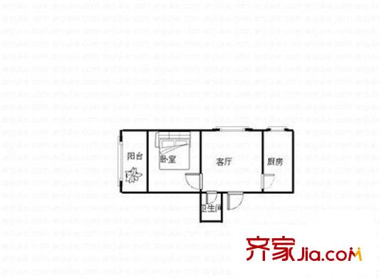 藍(lán)天錦園 1室 戶型圖