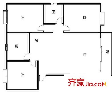 城市港灣C區(qū) 3室 戶型圖
