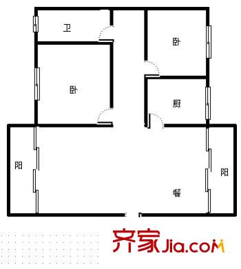 城市港灣C區(qū) 3室 戶型圖
