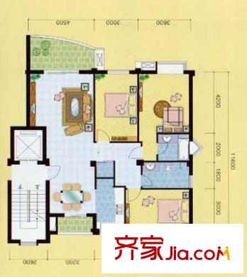 城市港灣C區(qū) 3室 戶型圖