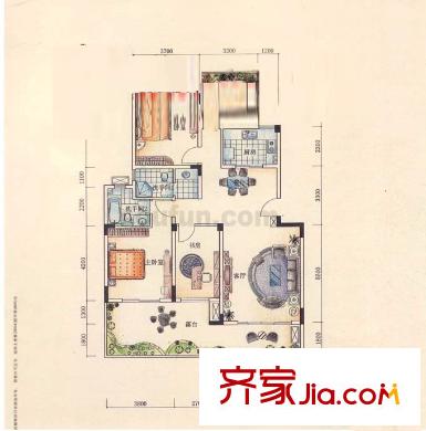 渝中萬科中心戶型圖1 