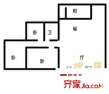 康田龍騰灣 3室 戶型圖