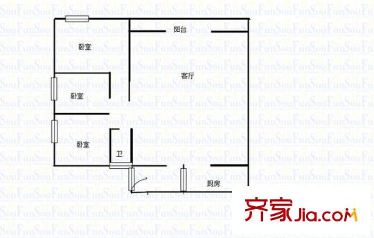 都靈態(tài)度 3室 戶型圖