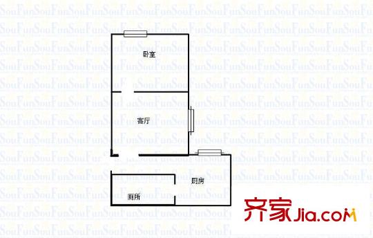 城市新銳 1室 戶型圖