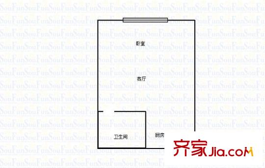 城市新銳 1室 戶型圖