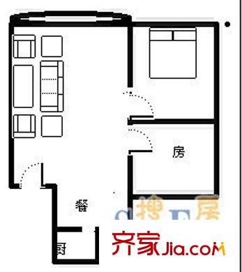 海德山莊 2室 戶(hù)型圖