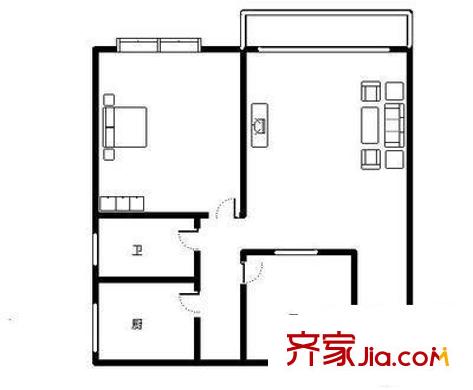 海德山莊 2室 戶型圖