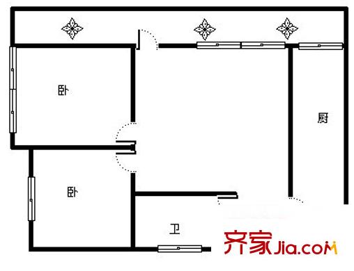 海德山莊 2室 戶型圖